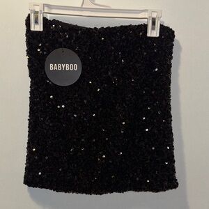 NWT Babyboo Fashion Black Sequin Mini Skirt Size M